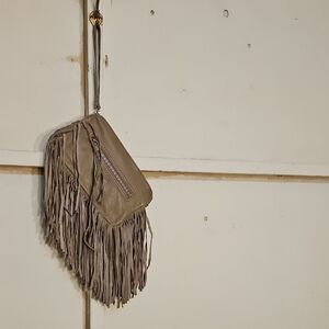 Fringe Tan Leather Bag